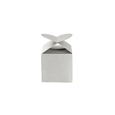 Bomboniere Modern Box Pearl Silver Pack 20 (45x45x55mmH)