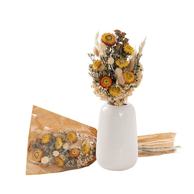 Dried Flower Arrangements - Preserved Dried Mixed Flower Arrangement Beige (55cmH)