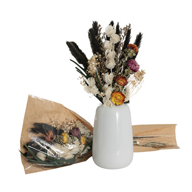 Other Dried & Preserved Flowers - Preserved Dried Mixed Flower Arrangement Black (55cmH)