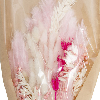 Preserved Dried Mixed Flower Arrangement Soft Pink (55cmH)