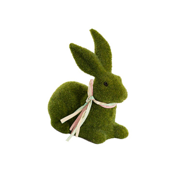 Easter Decoration & Decor - Artificial Flocked Crawling Rabbit Moss Green (25cmH)