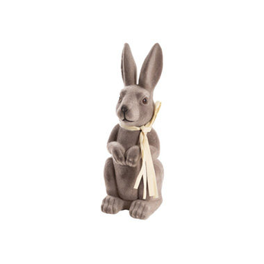 Easter Decoration & Decor - Artificial Flocked Moss Standing Rabbit Tan Brown (24cmH)