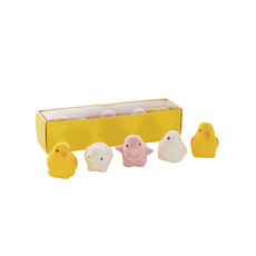 Easter Decoration & Decor - Flocked Baby Chicks Pack 5 Assorted Colours (6cmH)
