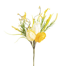 Artificial Tulips - Elegant Tulip Pick Yellow & White (38cmH)