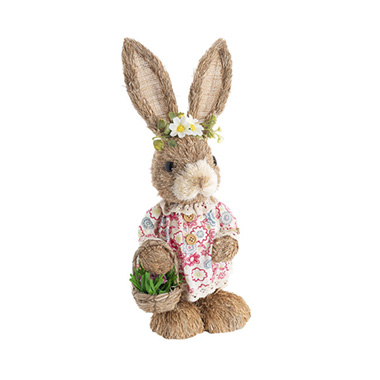 Easter Decoration & Decor - Easter Bunny with Flower Basket (15x15x42cmH)