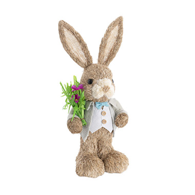 Easter Decoration & Decor - Easter Bunny with Flower Bouquet (15x15x42cmH)