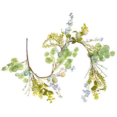 Easter Wreaths & Garlands - Eucalyptus Fern & Easter Egg Garland Blue (120cmL)