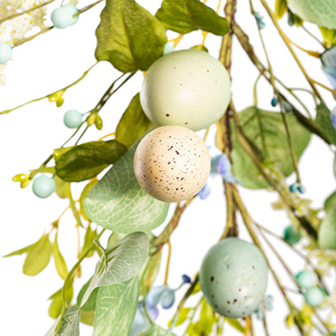 Eucalyptus Fern & Easter Egg Swag Blue (50cmH)