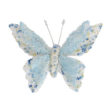 Easter Decoration & Decor - Floral Print Butterfly Clip Blue (20x14x3cm)