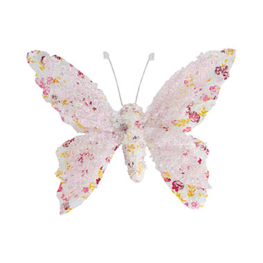 Decorative Pegs - Floral Print Butterfly Clip Pink (20x14x3cm)