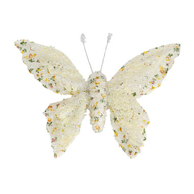 Easter Decoration & Decor - Floral Print Butterfly Clip Yellow (20x14x3cm)