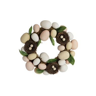 Easter Wreaths & Garlands - Easter Egg & Bird Nest Wreath Brown (26cmD)