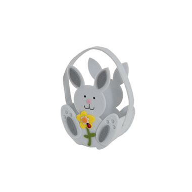 Easter Decoration & Decor - Easter Basket Felt Bunny White Pack 2 (10x19cmH)