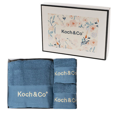 Gift - Premium Gifts & Premium and Corporate - Koch & Co Towel Gift Set 3 Blue
