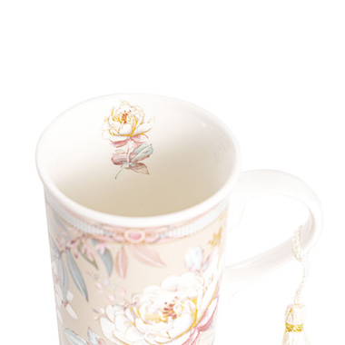 Peony Straight Mug Gift Set Pink (12cmDx11.2cmH)