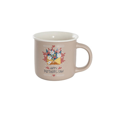 Drinkware & Kitchen Gadgets - Happy Mothers Day Mug Beige (9.5cmDx9cmH)