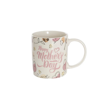 Drinkware & Kitchen Gadgets - Happy Mothers Day Hearts Mug White (8.5cmDx9.5cmH)