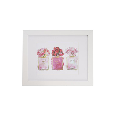 Framed Picture 3 Floral Perfume Bottle (28cmx35.5cmH)