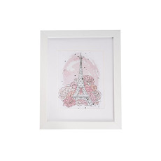 Gift Wedding - Photo Frames - Framed Picture Peony Paris Eiffiel Tower Pink (28cmx35.5cmH)