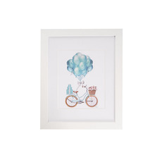Gift Wedding - Photo Frames - Framed Picture Bike & Balloons Tiffany Mint (28cmx35.5cmH)