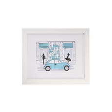 Framed Picture Shopping Car Gift Tiffany Mint (28cmx35.5cmH)