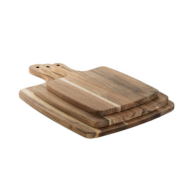 Serving Board - Acacia Wood Serving & Cutting Board Set 3 Brown (45x28x5cm)