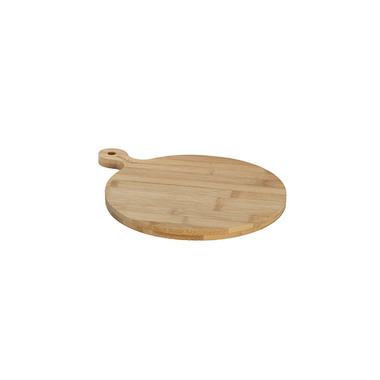 Serving Board - Bamboo Wood Round Paddle Serving Board Beige (32x25x1.5cm)