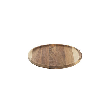 Serving Board - Acacia Wood Round Serving Tray Brown (25cmDx1.5cmH)