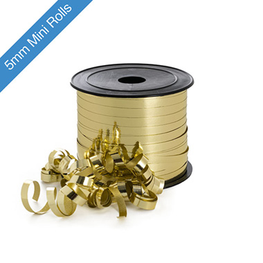 Curling Ribbons - Ribbon Curling 5mm Mini Roll Metallic Gold (5mmx85m)
