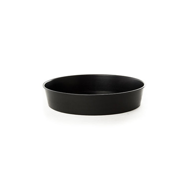 Large Flower Bowl & Guard - Bowl Plastic Round (28Dx6cmH) Black