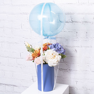 Bubble (Bobo) Balloon 18 Pack 5 Soft Blue (46cmD)