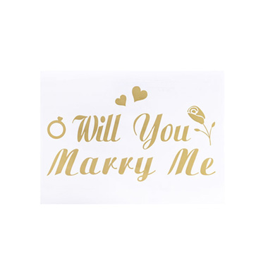 Bubble Balloons - Sticker Happy Will You Marry Me Pack 10 Gold (20x28cmL)