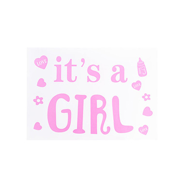 Bubble Balloons - Sticker Its a Girl Pack 10 Baby Pink (20x28cmL)