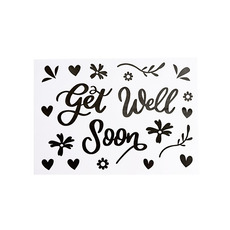 Bubble Balloons - Sticker Get Well Soon Pack 10 Black (20x28cmL)