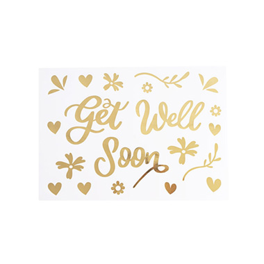 Bubble Balloons - Sticker Get Well Soon Pack 10 Gold (20x28cmL)