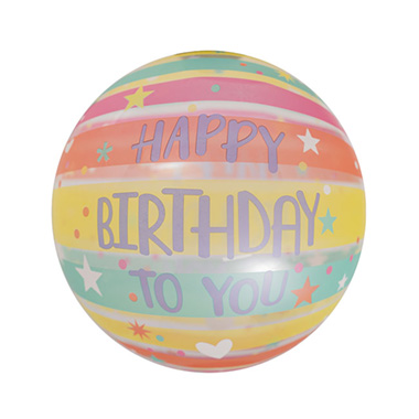 Bubble Balloons - Printed Bubble Balloon 18 Happy Birthday To You (46cmD)