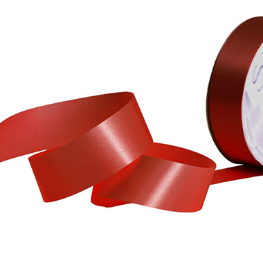 Poly Tear Ribbon - Premium Non Tear Florist Ribbon Satin Rouge (30mmx50m)