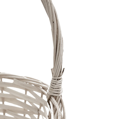 Flower Girl Basket Oval Willow White (21x23x12cmH)