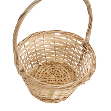 Flower Girl Basket Round Willow Natural (19x19x11cmH)