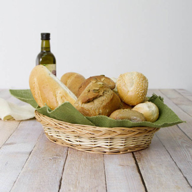 Willow Bread Basket Tray Oval Natural (36x27x8cmH)