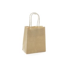Kraft Paper Carry Bags - Brown Kraft Paper Bag Shopper Extra Small (140Wx75Gx165mmH)