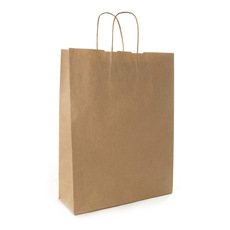 Kraft Paper Carry Bags - Brown Kraft Paper Bag Shopper Large (200Wx100Gx290mmH)