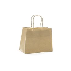 Brown Kraft Paper Bag Boutique Medium (220Wx80Gx180mmH)