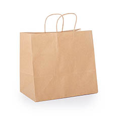 Kraft Paper Carry Bags - Uber Take Away Kraft Paper Bag Medium 305Lx305Wx230Gmm