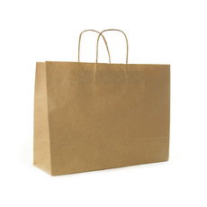 Kraft Paper Carry Bags - Brown Kraft Paper Bag Shopper Boutique (420Wx110Gx310mmH)