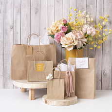Brown Kraft Paper Bag Shopper Boutique (420Wx110Gx310mmH)