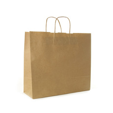 Kraft Paper Carry Bags - Brown Kraft Paper Bag Shopper Extra Large (450Wx125Gx350mmH)