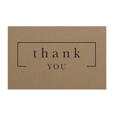 Florist Enclosure Cards - Cards Brown Kraft Thank You Border (10x6.5cmH) Pk50