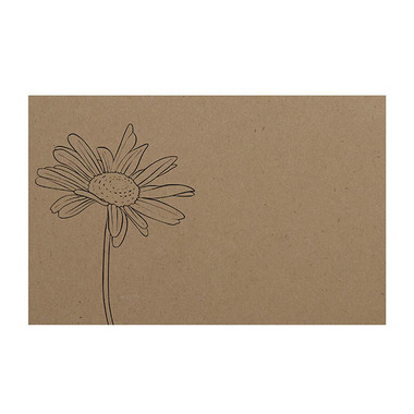 Florist Enclosure Cards - Cards Brown Kraft Hand Drawn Single Daisy (10x6.5cmH) Pk50