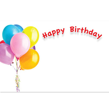 Florist Enclosure Cards - Cards Celebration Balloons Happy Birthday(10x6.5cmH) Pack 50